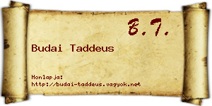 Budai Taddeus névjegykártya